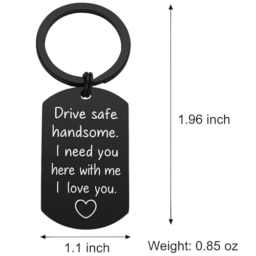 HUTATO Drive Safe Keychain for Him – Handsome Valentine’s Day Gift for Boyfriend  
HUTATO Drive Safe Keychain for Him –