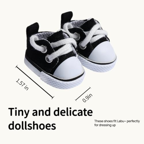 New Version Doll Shoes 1 Pair Premium Black Canvas Shoes for 15&17cm Doll Accessories Perfect Match for bubu Clothes