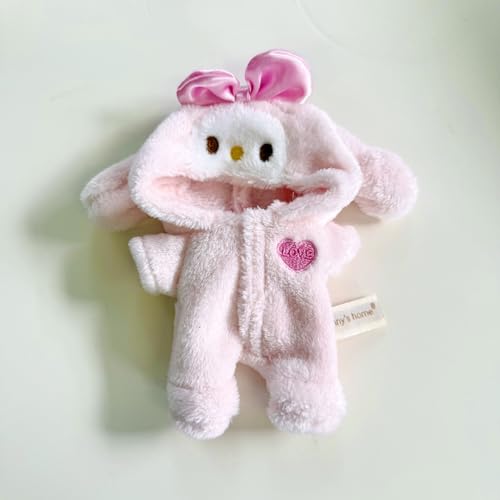 17cm Doll Clothes, Bunny Pink Jumpsuit for Doll Outfits  
17cm Doll Clothes, Faking Animal Style Outfit for Pink Bunny D