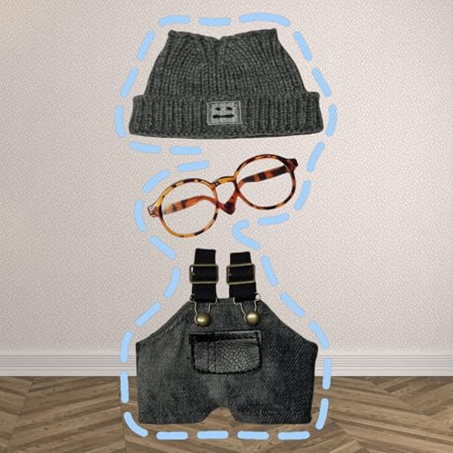 Handmade 3-Piece Dark Denim Doll Clothes - Compatible with LBB 5.91-6.7inch Dolls
| Premium Dark Denim Doll Overalls Ou