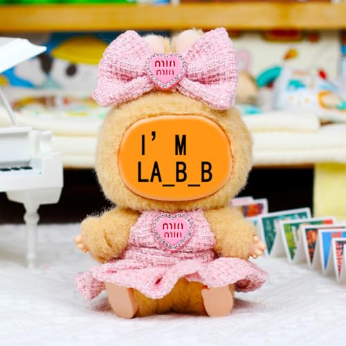 LABUBU Decorative Dress Luxury Chic Style Pink Heart Design High-End Fashion Accessories Fits 5.91-6.7 Inch Dolls