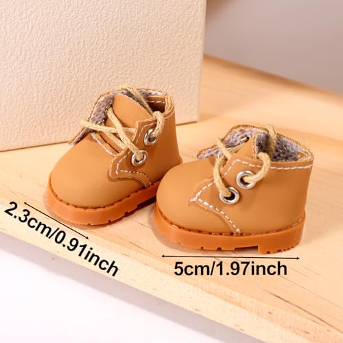 Cute Mini Doll Shoes 1.97x0.91 Inch PU Leather Sneakers Footwear for Plush Doll Cute Fingerboard Shoes Toy Outfit Access